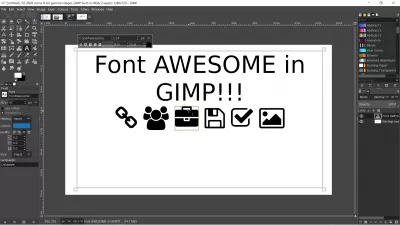 วิธีใช้ Font Awesome ในเอกสาร? : การวางอักขระ Font Awesome ใน GIMP