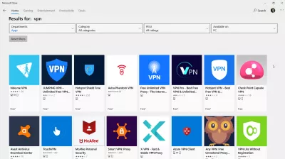 Sådan konfigureres en VPN på Windows 10 : VPN-apps resulterer i Windows 10